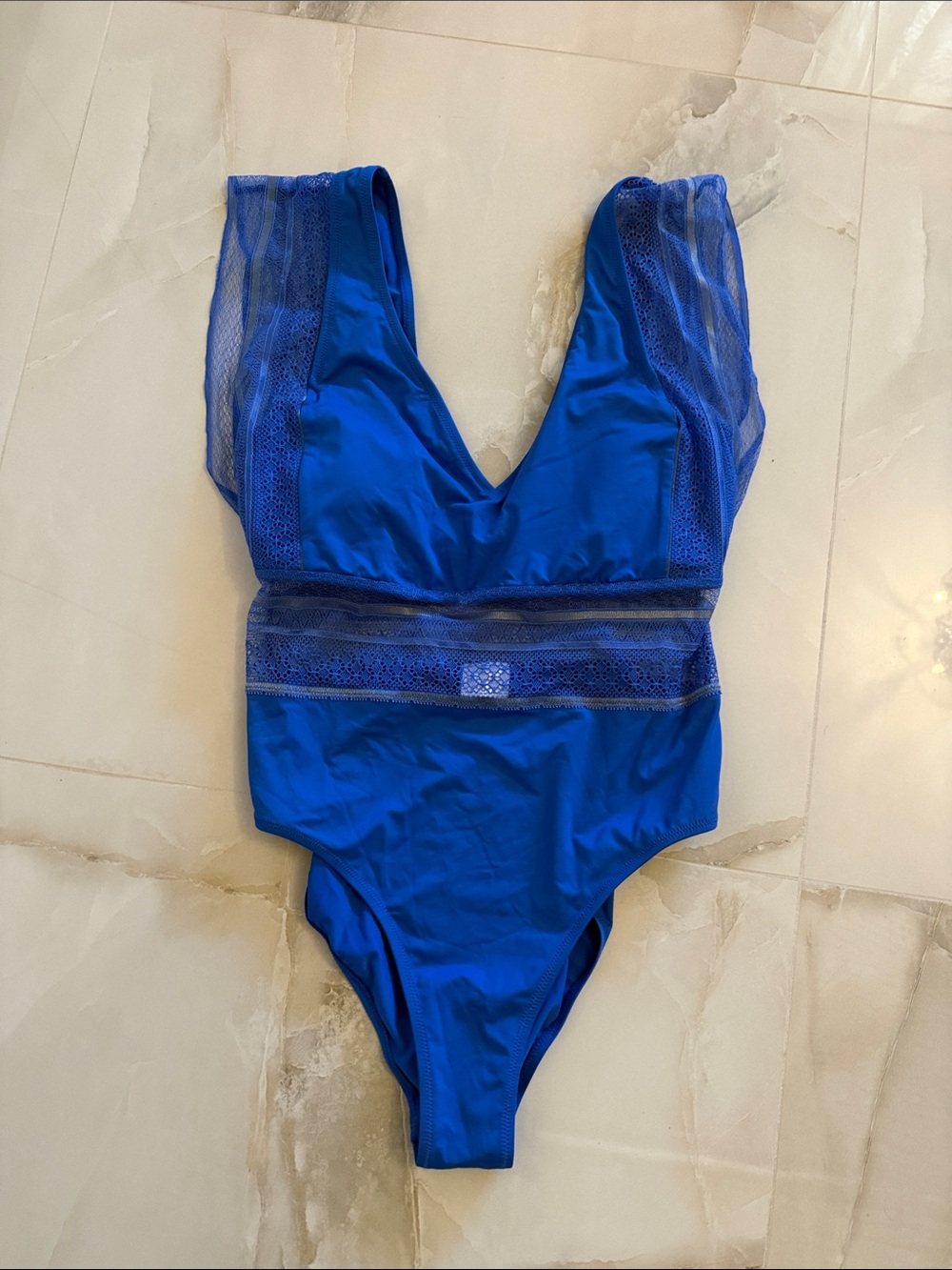 SECRET BY SORAYARoyal Blue Mesh Accent One-Piece Swimsuit